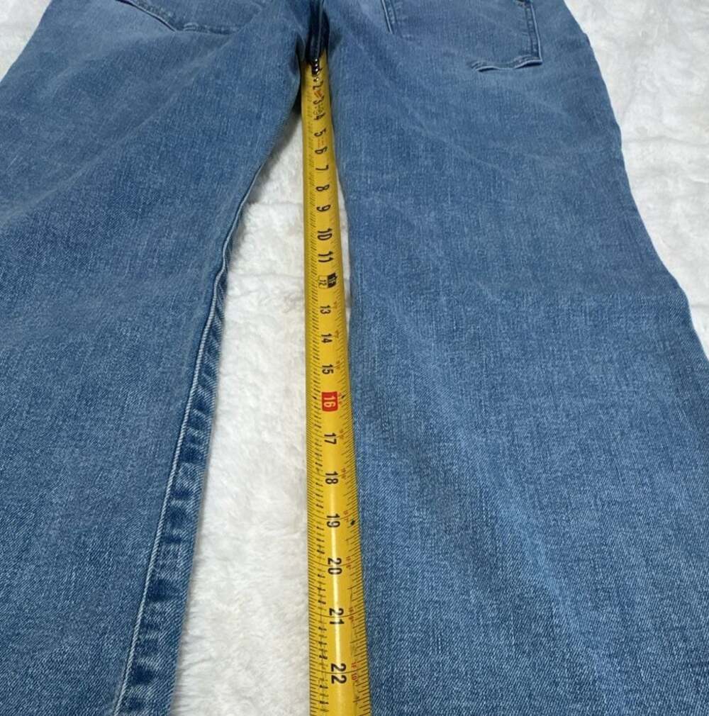 Madewell Mid-Rise Kick Out Jeans Womens 29 Petite Raw Hem Crop  Blue - Picture 7 of 7
